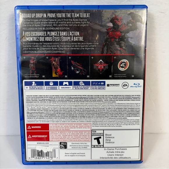 Apex Legends for PS4 - Blue Case Disc Only - Picture 2 of 3